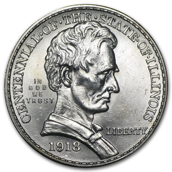1918 Lincoln Illinois Centennial Half BU 1918 Lincoln Illinois Centennial Half BU